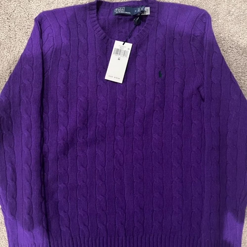 Polo Ralph Lauren Purple Cable Knit Sweater